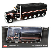 
              2023 DCP 1:64 *BLACK & ORANGE* Peterbilt 379 5-AXLE MAC Dump Truck *NIB*
            