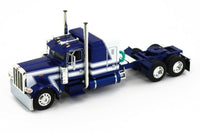 
              2021 DCP 1:64 BLUE & WHITE Peterbilt 389 SEMI w/MILLER AUTO TRANSPORT CAR HAULER
            