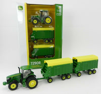 
              2019 ERTL 1:64 JOHN DEERE Model 7290R Tractor & (2) Tandem Axle FORAGE WAGON NIB
            