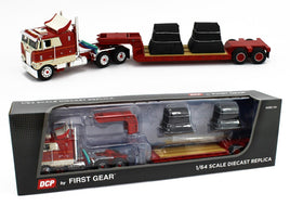 2023 DCP 1:64 *RED & CREAM* Peterbilt 352 COE 110" w/Rogers Lowboy & Load *NIB*