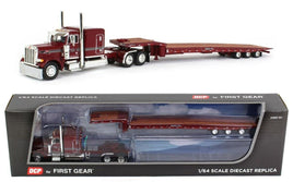 2023 DCP 1:64 *RED* Peterbilt 379 63" Flattop w/TALBERT 5553-TA Trailer NIB