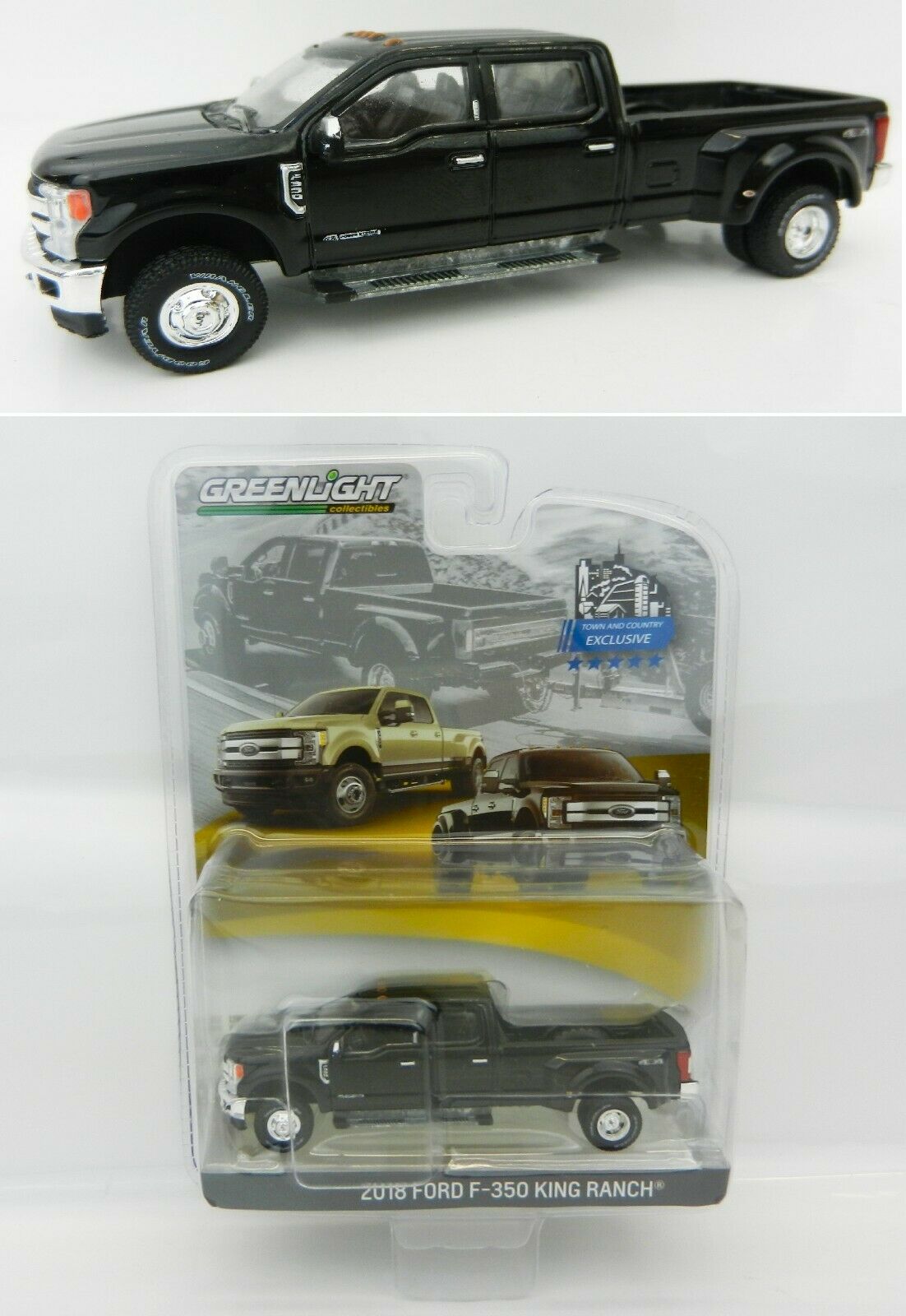 1:64 GreenLight *SHADOW BLACK* 2018 F350 King Ranch DUALLY Pickup