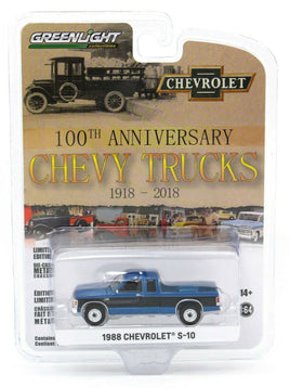 1:64 GreenLight *ANNIVERSARY SERIES 13* Blue & Black 1988 Chevrolet S-10 NIP