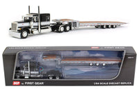 
              2023 DCP 1:64 *BLACK SILVER* Peterbilt 379 63" Flattop w/TALBERT 5553-TA Trailer
            