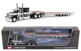 2023 DCP 1:64 *BLACK SILVER* Peterbilt 379 63" Flattop w/TALBERT 5553-TA Trailer