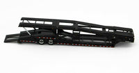 
              2021 DCP 1:64 BLACK WHITE Peterbilt 389 SEMI w/MILLER AUTO TRANSPORT CAR HAULER
            