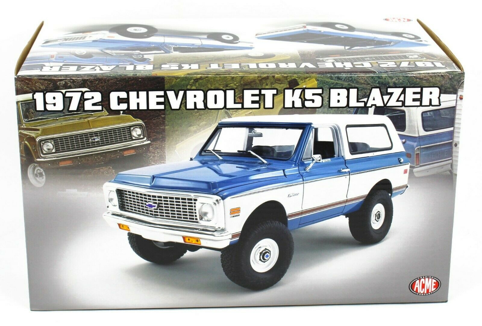 2021 ACME 1:18 Blue & White 1972 Chevrolet K5 Blazer *HIGH