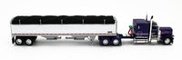 
              2023 DCP 1:64 *PURPLE & WHITE* Peterbilt 389 63" Flattop w/WILSON GRAIN TRAILER
            