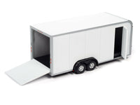 
              1:64 AUTO WORLD *WHITE* Enclosed Car Trailer *NIP*
            