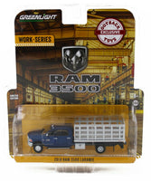 
              1:64 GreenLight *WORK SERIES* BLUE 2018 RAM 3500 STAKEBED TRUCK Dually *NIP*
            