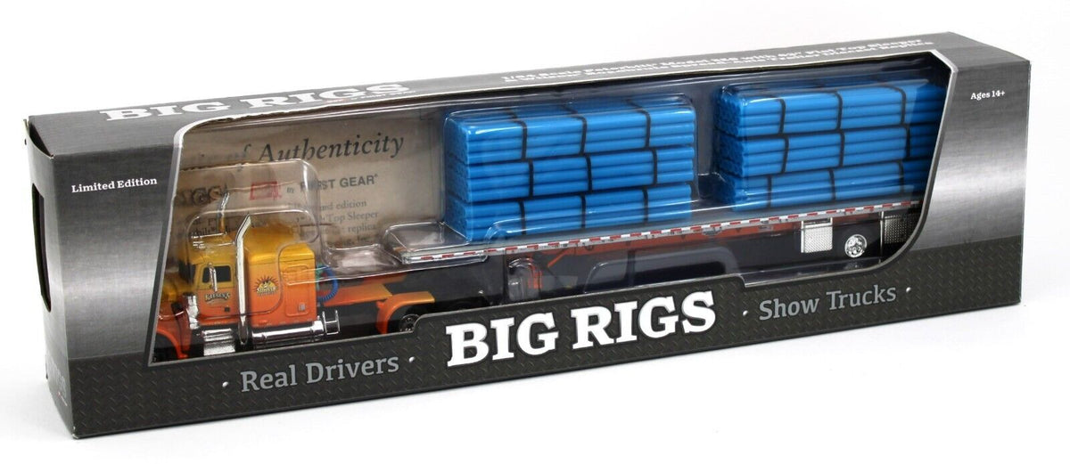 2020 DCP 1:64 *BIG RIGS* KELSEY'S TRUCKING Peterbilt 359 Flatop w/Flat ...