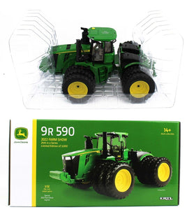 2022 FARM SHOW ERTL 1:32 *JOHN DEERE* Model 9R 590 *TRACTOR w/TRIPLES* NIB