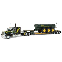 
              1:64 DCP *HUSKY* Black & Green PETERBILT 379 Semi & Lowboy w/27500L Spreader NIB
            