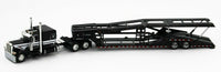 
              2021 DCP 1:64 BLACK WHITE Peterbilt 389 SEMI w/MILLER AUTO TRANSPORT CAR HAULER
            