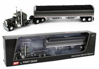 
              2022 DCP 1:64 *GRAY BLACK* Peterbilt 359 36" Flattop w/Wilson GRAIN TRAILER NIB
            