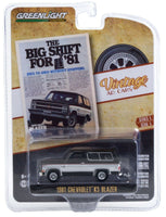 
              1:64 GreenLight *VINTAGE AD CARS 3* Black & Silver 1981 Chevrolet K5 BLAZER NIP!
            