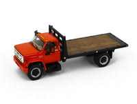 
              NEW 2021 1:64 DCP *ORANGE & BLACK* GMC 6500 Tandem-Axle FLATBED TRUCK NIB
            