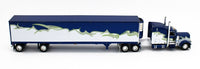 
              DCP 1:64 *BLUE* Peterbilt 389 63" Midroof 53' Spread-Axle Reefer Trailer NIB
            