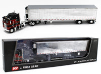 
              2023 DCP 1:64 BLACK & RED Kenworth K-100 COE w/53' CHROME Utility Reefer Trailer
            